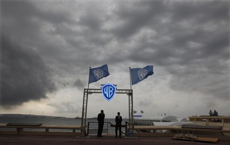 Security guards stand at the entrance of the Warner Bros beach during the annual MIPCOM television programme market in Cannes, southeastern Security guards stand at the entrance of the Warner Bros beach during the annual MIPCOM television programme market in Cannes, southeastern