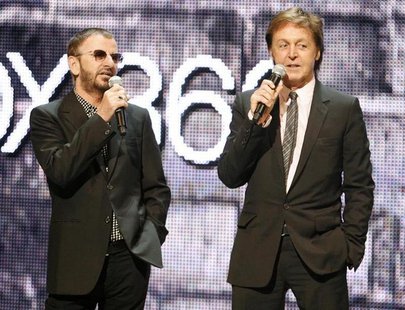 Ringo Starr (L) and Paul McCartney, of The Beatles, introduce the new video game "The Beatles: Rock Band" at the Microsoft XBox 360 E3 2009 Ringo Starr (L) and Paul McCartney, of The Beatles, introduce the new video game "The Beatles: Rock Band" at the Microsoft XBox 360 E3 2009