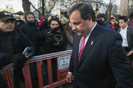 New Jersey Governor Chris Christie departs City Hall in Fort Lee, New Jersey January 9, 2014. REUTERS/Lucas Jackson New Jersey Governor Chris Christie departs City Hall in Fort Lee, New Jersey January 9, 2014. REUTERS/Lucas Jackson