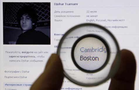 A photograph of Djohar Tsarnaev, who is believed to be Dzhokhar Tsarnaev, a suspect in the Boston Marathon bombing, is seen on his page of R A photograph of Djohar Tsarnaev, who is believed to be Dzhokhar Tsarnaev, a suspect in the Boston Marathon bombing, is seen on his page of R