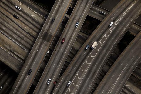The 10/110 freeway interchange is seen in Los Angeles, California July 16, 2011. REUTERS/Eric Thayer The 10/110 freeway interchange is seen in Los Angeles, California July 16, 2011. REUTERS/Eric Thayer