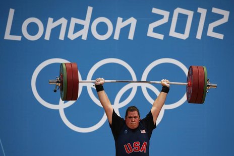 Sarah Robles of the U.S. competes in the women's +75kg group A clean and jerk weightlifting competition at the ExCel venue during the London Sarah Robles of the U.S. competes in the women's +75kg group A clean and jerk weightlifting competition at the ExCel venue during the London
