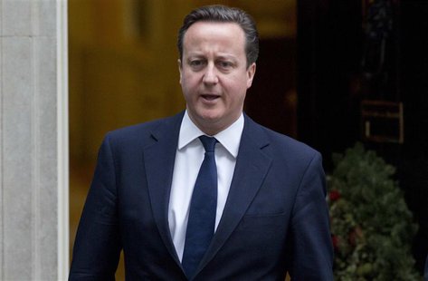 Britain's Prime Minister David Cameron leaves Downing Street in London December 19, 2012. REUTERS/Neil Hall Britain's Prime Minister David Cameron leaves Downing Street in London December 19, 2012. REUTERS/Neil Hall