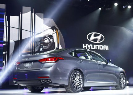 The new Hyundai Genesis is displayed during the press preview day of the North American International Auto Show in Detroit, Michigan January The new Hyundai Genesis is displayed during the press preview day of the North American International Auto Show in Detroit, Michigan January