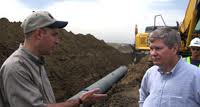 Senator Tim Johnson at Lewis and Clark
water project Senator Tim Johnson at Lewis and Clark
water project