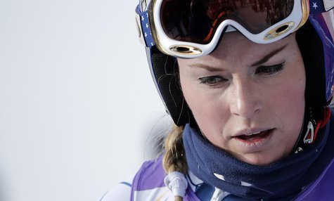 Lindsey Vonn of the U.S. reacts in the finish area after a training session ahead of the Women's World Cup Downhill skiing race in Val d'Ise Lindsey Vonn of the U.S. reacts in the finish area after a training session ahead of the Women's World Cup Downhill skiing race in Val d'Ise