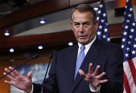 U.S. House Speaker John Boehner (R-OH) gestures as he speaks at a news conference on Capitol Hill in Washington January 16, 2014. REUTERS/Yu U.S. House Speaker John Boehner (R-OH) gestures as he speaks at a news conference on Capitol Hill in Washington January 16, 2014. REUTERS/Yu