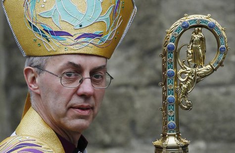 The new Archbishop of Canterbury Justin Welby leaves after his enthronement ceremony at Canterbury Cathedral, in Canterbury, southern Englan The new Archbishop of Canterbury Justin Welby leaves after his enthronement ceremony at Canterbury Cathedral, in Canterbury, southern Englan