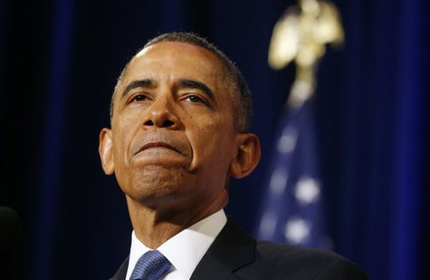 U.S. President Barack Obama speaks about the National Security Agency from the Justice Department in Washington January 17, 2014. REUTERS/Ke U.S. President Barack Obama speaks about the National Security Agency from the Justice Department in Washington January 17, 2014. REUTERS/Ke