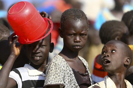 South Sudanese refugees queue for breakfast at the Tzaipi refugee camp in Adjumani, 471 km (293 miles) north of Uganda's capital Kampala, Ja South Sudanese refugees queue for breakfast at the Tzaipi refugee camp in Adjumani, 471 km (293 miles) north of Uganda's capital Kampala, Ja
