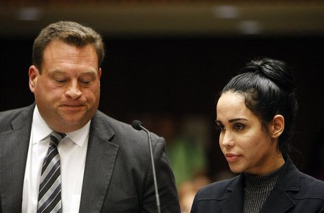 Nadya Suleman appears with her attorney Arthur J. La Cilento (L) for arraignment in Los Angeles, California January 17, 2014. REUTERS/Al Sei Nadya Suleman appears with her attorney Arthur J. La Cilento (L) for arraignment in Los Angeles, California January 17, 2014. REUTERS/Al Sei