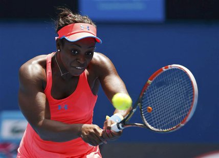 Sloane Stephens of the U.S. hits a return to Elina Svitolina of Ukraine during their women's singles match at the Australian Open 2014 tenni Sloane Stephens of the U.S. hits a return to Elina Svitolina of Ukraine during their women's singles match at the Australian Open 2014 tenni