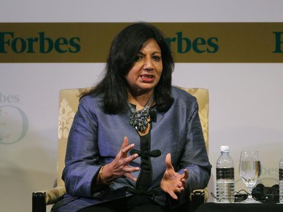 India's Biocon Ltd Chairman and Managing Director Kiran Mazumdar-Shaw speaks during the Forbes Global CEO Conference in Kuala Lumpur Septemb India's Biocon Ltd Chairman and Managing Director Kiran Mazumdar-Shaw speaks during the Forbes Global CEO Conference in Kuala Lumpur Septemb