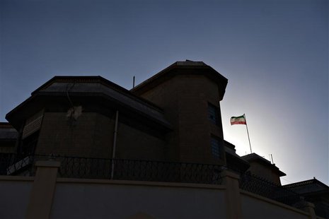 A Iranian flag flutters in the winds at the Iranian ambassador's residence in Sanaa January 18, 2014. REUTERS/Mohamed al-Sayaghi A Iranian flag flutters in the winds at the Iranian ambassador's residence in Sanaa January 18, 2014. REUTERS/Mohamed al-Sayaghi