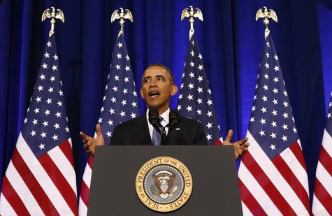 U.S. President Barack Obama speaks about the National Security Agency from the Justice Department in Washington January 17, 2014. REUTERS/Ke U.S. President Barack Obama speaks about the National Security Agency from the Justice Department in Washington January 17, 2014. REUTERS/Ke