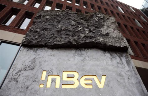 View of Anheuser-Busch InBev logo outside the brewery headquarters in Leuven in this February 27, 2013 file photo. REUTERS/Francois Lenoir/F View of Anheuser-Busch InBev logo outside the brewery headquarters in Leuven in this February 27, 2013 file photo. REUTERS/Francois Lenoir/F