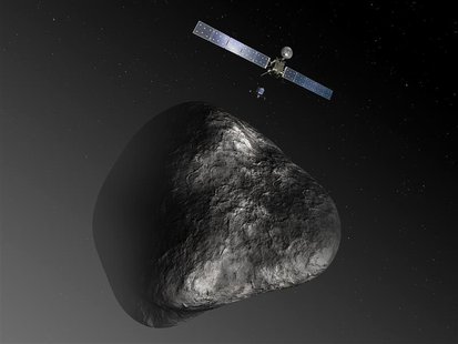 An artist's impression handout image by the European Space Agency shows the Rosetta orbiter deploying the Philae lander to comet 67P/Churyum An artist's impression handout image by the European Space Agency shows the Rosetta orbiter deploying the Philae lander to comet 67P/Churyum