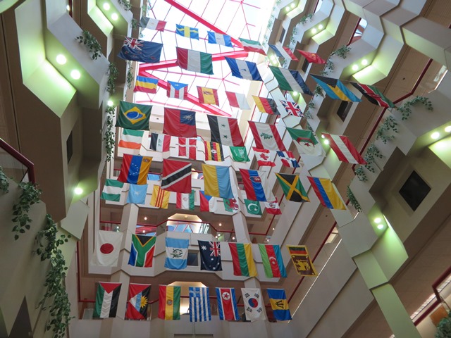 Inside the hospital these flags hang in honor of all the workers that are from other countries.
As you can see there are many from all over the world.
