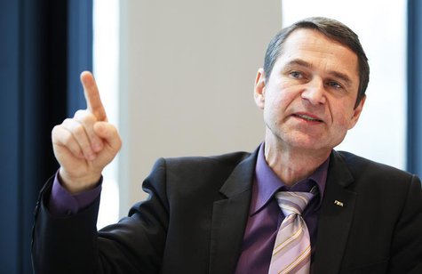 FIFA head of security Ralf Mutschke gestures during an interview with journalists at the Home of FIFA in Zurich, January 15, 2013. REUTERS/M FIFA head of security Ralf Mutschke gestures during an interview with journalists at the Home of FIFA in Zurich, January 15, 2013. REUTERS/M