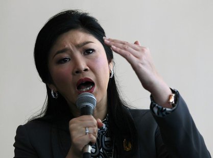 Thailand's Prime Minister Yingluck Shinawatra speaks during a news conference at the Permanent Secretary of Defence in Bangkok January 17, 2 Thailand's Prime Minister Yingluck Shinawatra speaks during a news conference at the Permanent Secretary of Defence in Bangkok January 17, 2
