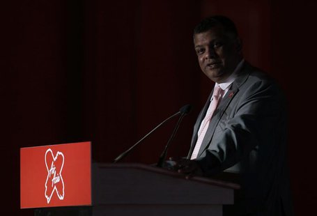 Founder of long-haul carrier AirAsia X Tony Fernandes delivers his keynote address during the launch of the company's prospectus in Kuala Lu Founder of long-haul carrier AirAsia X Tony Fernandes delivers his keynote address during the launch of the company's prospectus in Kuala Lu