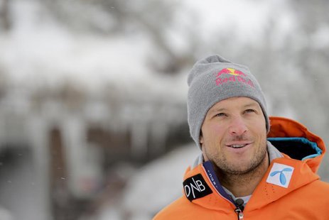 Norway's Aksel Lund Svindal waits next to the famous Streif, the men's Alpine skiing downhill course at the Hahnenkamm mountain of the Austr Norway's Aksel Lund Svindal waits next to the famous Streif, the men's Alpine skiing downhill course at the Hahnenkamm mountain of the Austr