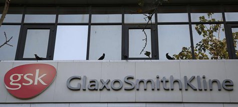 A logo of GlaxoSmithKline Pharmaceuticals Ltd company is pictured outside its headquarters in Mumbai December 16, 2013. REUTERS/Danish Siddi A logo of GlaxoSmithKline Pharmaceuticals Ltd company is pictured outside its headquarters in Mumbai December 16, 2013. REUTERS/Danish Siddi