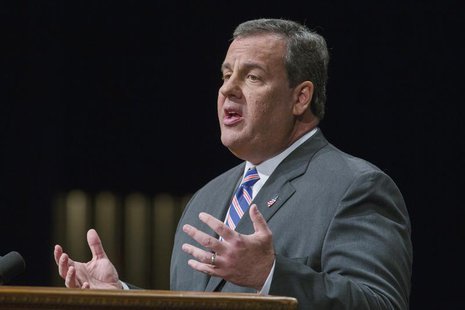 New Jersey Governor Chris Christie speak after his swearing in ceremony inside of the Patriots Theater at the War Memorial in Trenton, New J New Jersey Governor Chris Christie speak after his swearing in ceremony inside of the Patriots Theater at the War Memorial in Trenton, New J