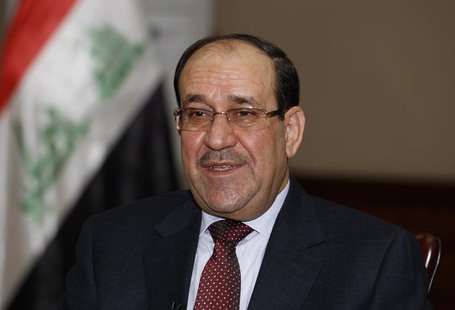 Iraq's Prime Minister Nuri al-Maliki speaks during an interview with Reuters in Baghdad January 12, 2014. REUTERS/Thaier Al-Sudani Iraq's Prime Minister Nuri al-Maliki speaks during an interview with Reuters in Baghdad January 12, 2014. REUTERS/Thaier Al-Sudani