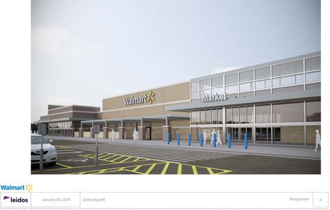 Pictured is an architectural rendering of the front facade of the proposed Broadway Walmart store, submitted to the city on January 6, 2013. (Photo from Walmart) Pictured is an architectural rendering of the front facade of the proposed Broadway Walmart store, submitted to the city on January 6, 2013. (Photo from Walmart)