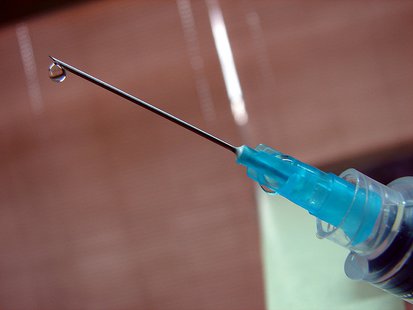 A syringe. A syringe.