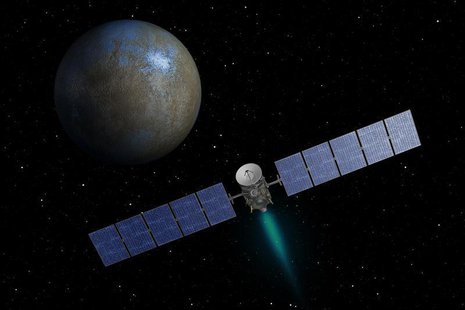 NASA's Dawn spacecraft heads toward the dwarf planet Ceres as seen in this undated artist's conception released January 22, 2014. REUTERS/NA NASA's Dawn spacecraft heads toward the dwarf planet Ceres as seen in this undated artist's conception released January 22, 2014. REUTERS/NA