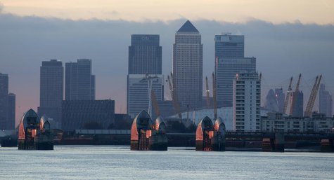 London's financial district is seen behind the Thames Barrier late afternoon December 1, 2013. REUTERS/Russell Boyce London's financial district is seen behind the Thames Barrier late afternoon December 1, 2013. REUTERS/Russell Boyce