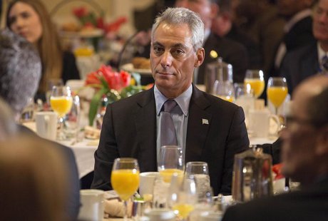 Mayor of Chicago Rahm Emanuel sits during the U.S. Conference of Mayors Winter Meeting in Washington January 23, 2014. REUTERS/Joshua Robert Mayor of Chicago Rahm Emanuel sits during the U.S. Conference of Mayors Winter Meeting in Washington January 23, 2014. REUTERS/Joshua Robert