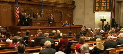 Joint session of the Wisconsin legislature watches Gov. Scott Walker's State of the State address on Wednesday Jan. 22, 2014 (Photo from: YouTube) Joint session of the Wisconsin legislature watches Gov. Scott Walker's State of the State address on Wednesday Jan. 22, 2014 (Photo from: YouTube)