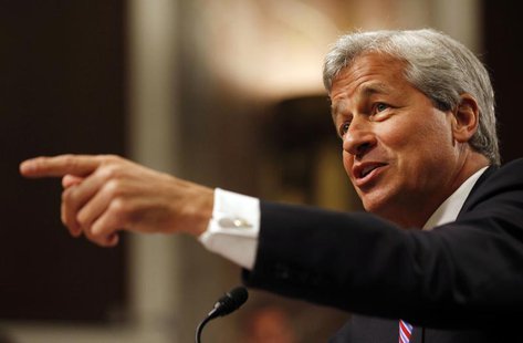 JP Morgan Chase and Company CEO Jamie Dimon points during the U.S. Senate Banking, Housing and Urban Affairs Committee hearing on "A Breakdo JP Morgan Chase and Company CEO Jamie Dimon points during the U.S. Senate Banking, Housing and Urban Affairs Committee hearing on "A Breakdo