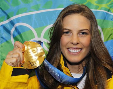 Gold medallist Torah Bright of Australia, poses with her medal during the medal ceremony for the women's halfpipe at the Vancouver 2010 Wint Gold medallist Torah Bright of Australia, poses with her medal during the medal ceremony for the women's halfpipe at the Vancouver 2010 Wint