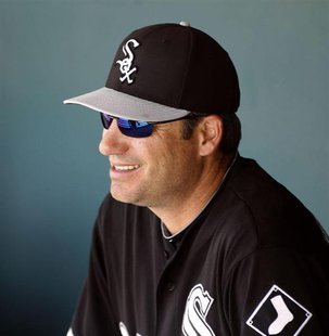 Chicago White Sox manager Robin Ventura looks on from the dugout during their MLB Cactus League spring training baseball game against the Mi Chicago White Sox manager Robin Ventura looks on from the dugout during their MLB Cactus League spring training baseball game against the Mi