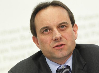 Mark Branson, Head of the Banks Division of the Swiss Financial Market Supervisory Authority (FINMA) speaks during the annual news conferenc Mark Branson, Head of the Banks Division of the Swiss Financial Market Supervisory Authority (FINMA) speaks during the annual news conferenc