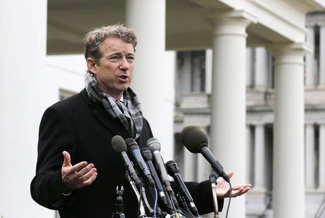 U.S. Rep. Rand Paul (R-KY) speaks outside the White House after President Barack Obama announced the first five "Promise Zones," as a way to U.S. Rep. Rand Paul (R-KY) speaks outside the White House after President Barack Obama announced the first five "Promise Zones," as a way to