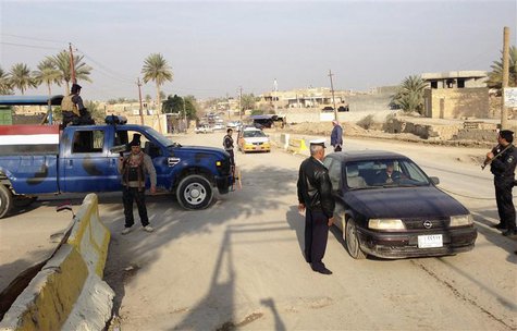 Iraqi security forces check vehicles as they take part in an intensive security deployment in Ramadi, 100 km (62 miles) west of Baghdad Janu Iraqi security forces check vehicles as they take part in an intensive security deployment in Ramadi, 100 km (62 miles) west of Baghdad Janu
