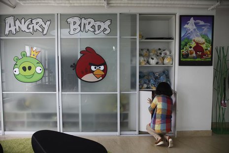 An employee works inside an office of Rovio, the company which created the video game Angry Birds, in Shanghai June 20, 2012. REUTERS/Aly So An employee works inside an office of Rovio, the company which created the video game Angry Birds, in Shanghai June 20, 2012. REUTERS/Aly So