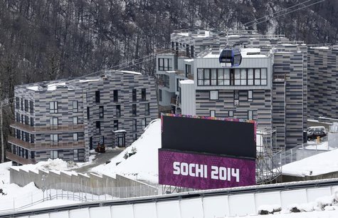 Appartment buildings are pictured next to the Sanki sliding center at the Rosa Khutor Alpine Resort in Krasnaya Polyana near Sochi, January Appartment buildings are pictured next to the Sanki sliding center at the Rosa Khutor Alpine Resort in Krasnaya Polyana near Sochi, January