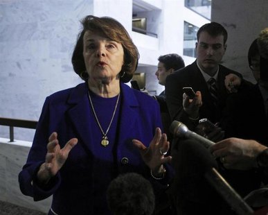Senator Dianne Feinstein (D-CA), the chair of the United States Senate Select Committee on Intelligence, speaks to the media regarding confi Senator Dianne Feinstein (D-CA), the chair of the United States Senate Select Committee on Intelligence, speaks to the media regarding confi
