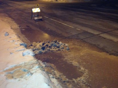Water main break seen on Ashland Avenue in Green Bay. (Photo from: FOX 11). Water main break seen on Ashland Avenue in Green Bay. (Photo from: FOX 11).