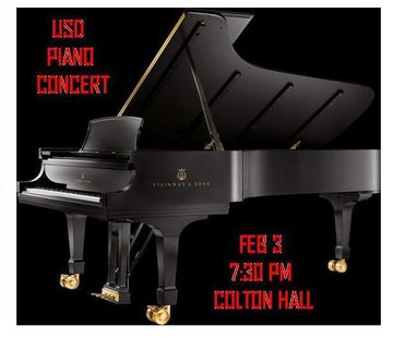 The University of South Dakota Department of Music will present a duo-piano music concert, “Dr. C & Mr. P: Dance Music – and Other Stuff,” featuring Linda Christensen, Ph.D., and Philip Pfaltzgraff at 7:30 p.m. on Monday, Feb. 3 at Colton Recital Hall in the Warren M. Lee Center for the Fine Arts. (usd.edu) The University of South Dakota Department of Music will present a duo-piano music concert, “Dr. C & Mr. P: Dance Music – and Other Stuff,” featuring Linda Christensen, Ph.D., and Philip Pfaltzgraff at 7:30 p.m. on Monday, Feb. 3 at Colton Recital Hall in the Warren M. Lee Center for the Fine Arts. (usd.edu)