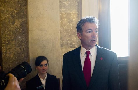 Senator Rand Paul (R-KY) arrives for the Republican weekly policy luncheon on Capitol Hill in Washington January 28, 2014. REUTERS/Joshua Ro Senator Rand Paul (R-KY) arrives for the Republican weekly policy luncheon on Capitol Hill in Washington January 28, 2014. REUTERS/Joshua Ro