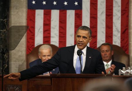 U.S. President Barack Obama delivers his State of the Union speech on Capitol Hill in Washington, January 28, 2014. REUTERS/Larry Downing U.S. President Barack Obama delivers his State of the Union speech on Capitol Hill in Washington, January 28, 2014. REUTERS/Larry Downing