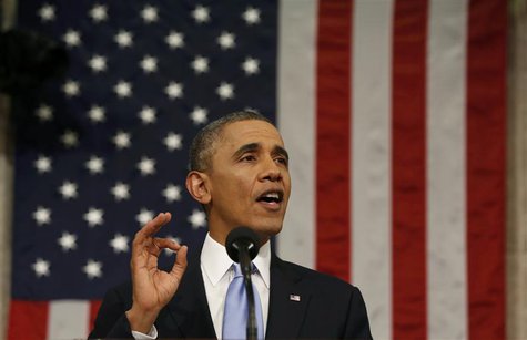 U.S. President Barack Obama delivers his State of the Union speech on Capitol Hill in Washington, January 28, 2014. REUTERS/Larry Downing U.S. President Barack Obama delivers his State of the Union speech on Capitol Hill in Washington, January 28, 2014. REUTERS/Larry Downing