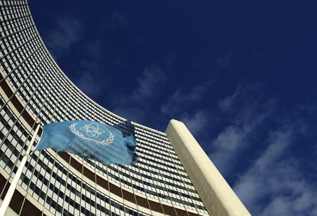 The flag of the International Atomic Energy Agency (IAEA) flies in front of its headquarters during a board of governors meeting in Vienna N The flag of the International Atomic Energy Agency (IAEA) flies in front of its headquarters during a board of governors meeting in Vienna N